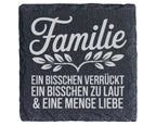 Schiefer Untersetzer Familie Verrückt Laut Liebe Spruch - Geschenk für – Bild 1
