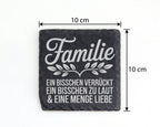 Schiefer Untersetzer Familie Verrückt Laut Liebe Spruch - Geschenk für – Bild 4