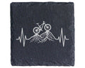 Schiefer Untersetzer Mountainbike Herzschlag Berge Wurzeln - Geschenk  – Bild 1