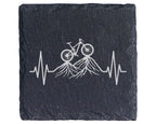 Schiefer Untersetzer Mountainbike Herzschlag Berge Wurzeln - Geschenk  – Bild 1