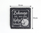 Schiefertafel Untersetzer Zuhause ist wo die Katze schnurrt, Deko für  – Bild 4