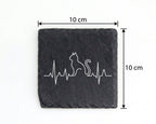 Schiefer Untersetzer Katze Herzschlag EKG Linie - Geschenk für Katzenb – Bild 4