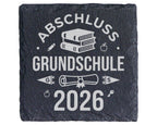 Schiefer Untersetzer Abschluss Grundschule 2026 - Geschenk für Viertkl – Bild 1
