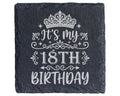 Schiefer Untersetzer It's My 18th Birthday Krone - Geschenk für Mädche – Bild 1