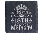 Schiefer Untersetzer It's My 18th Birthday Krone - Geschenk für Mädche – Bild 1