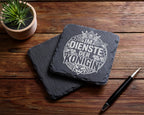 Schiefer Untersetzer Im Dienste Der Königin - Geschenk Für Imker Biene – Bild 5