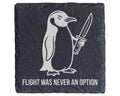Schiefer Untersetzer Pinguin mit Messer Flight Was Never An Option - L – Bild 1