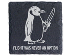 Schiefer Untersetzer Pinguin mit Messer Flight Was Never An Option - L – Bild 1