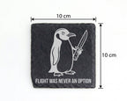 Schiefer Untersetzer Pinguin mit Messer Flight Was Never An Option - L – Bild 4