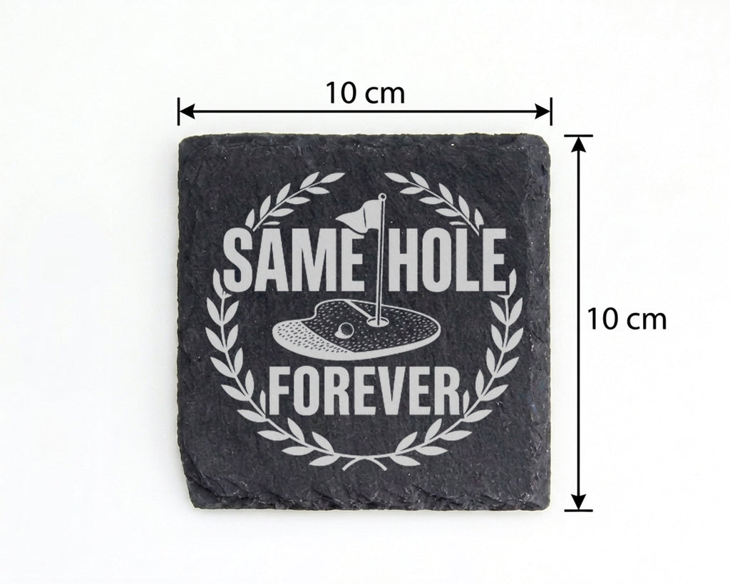 Schiefer Untersetzer Golf Same Hole Forever - Witziges Geschenk für Go – Bild 4