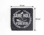 Schiefer Untersetzer Golf Same Hole Forever - Witziges Geschenk für Go – Bild 4