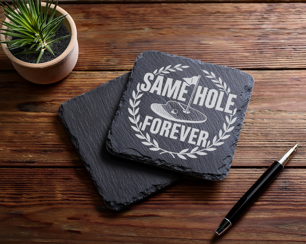 Schiefer Untersetzer Golf Same Hole Forever - Witziges Geschenk für Go – Bild 5