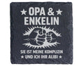 Untersetzer Opa Enkelin Komplizin Alibi Faustgruß - Lustiges Geschenk  – Bild 1