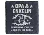 Untersetzer Opa Enkelin Komplizin Alibi Faustgruß - Lustiges Geschenk  – Bild 1