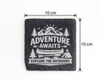 Schiefer Untersetzer Adventure Awaits Explore Outdoors - Geschenk für  – Bild 4