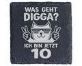 Schiefer Untersetzer Katze Was Geht Digga Ich Bin Jetzt 10 - Geschenk  – Bild 1