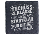Schiefer Untersetzer Rakete Schulwechsel 5. Klasse - Geschenk für Grun – Bild 1