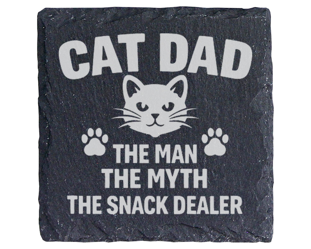 Schiefer Untersetzer Cat Dad Snack Dealer - Lustiges Geschenk für Männ – Bild 1