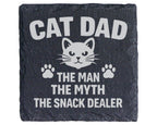Schiefer Untersetzer Cat Dad Snack Dealer - Lustiges Geschenk für Männ – Bild 1
