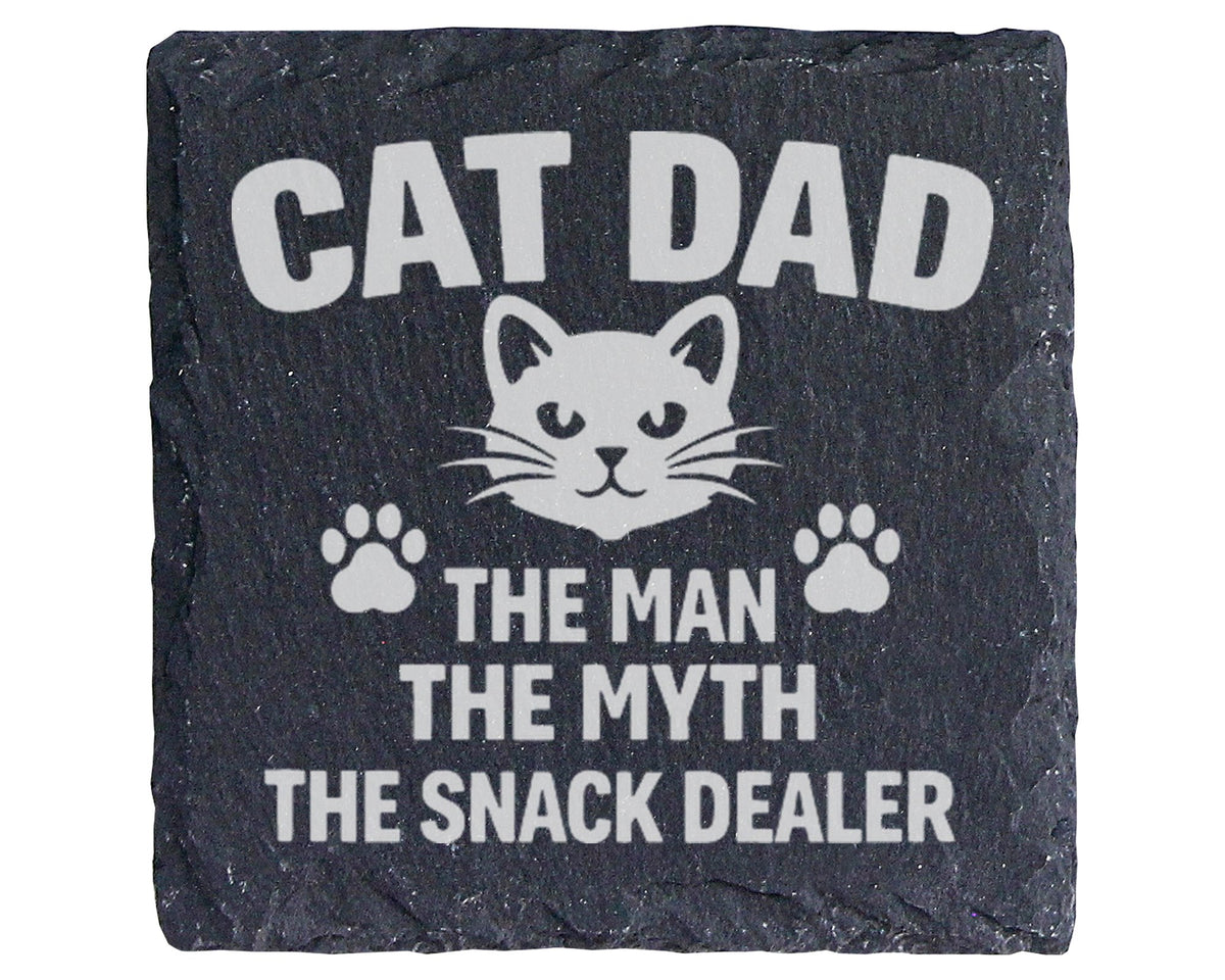 Schiefer Untersetzer Cat Dad Snack Dealer - Lustiges Geschenk für Männ – Bild 1