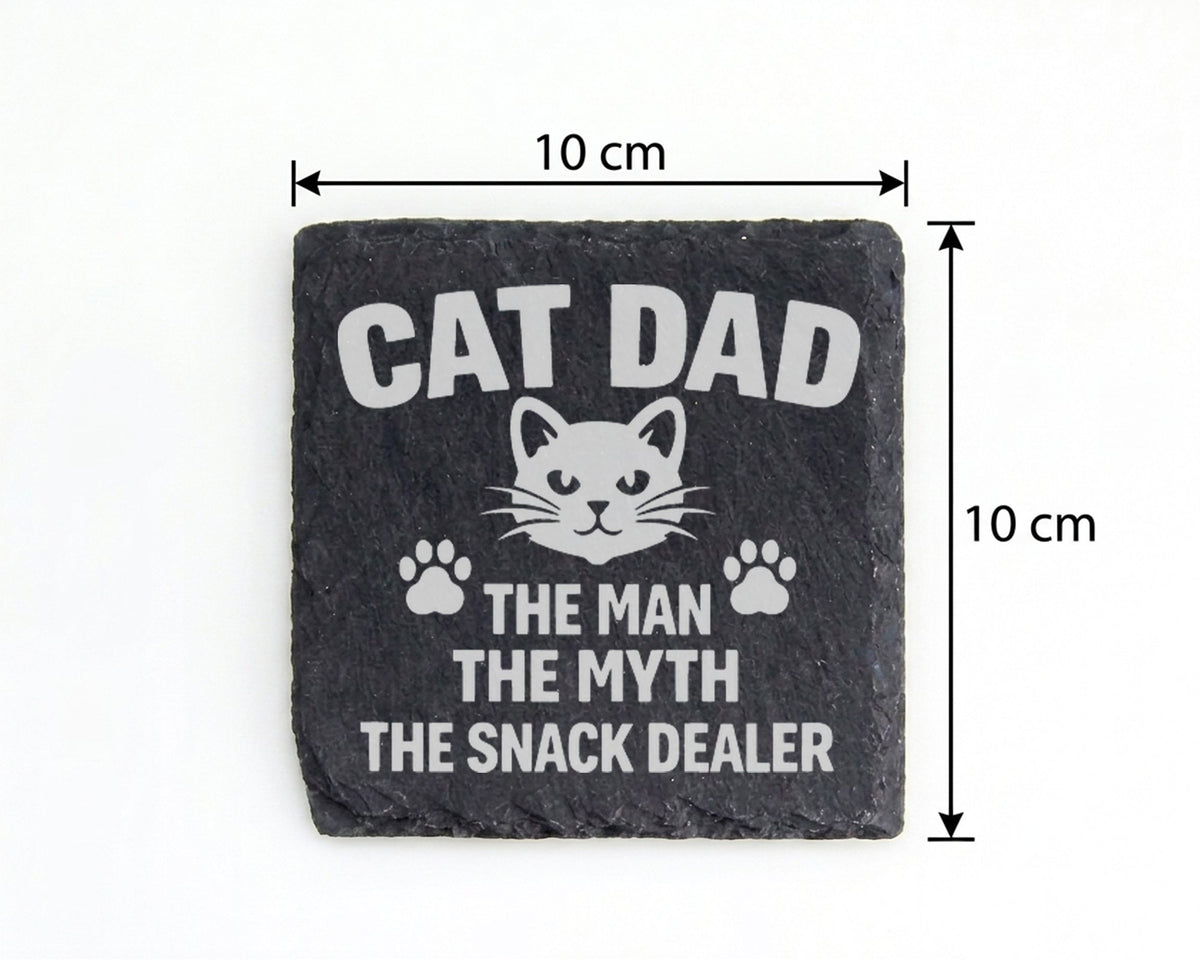 Schiefer Untersetzer Cat Dad Snack Dealer - Lustiges Geschenk für Männ – Bild 4