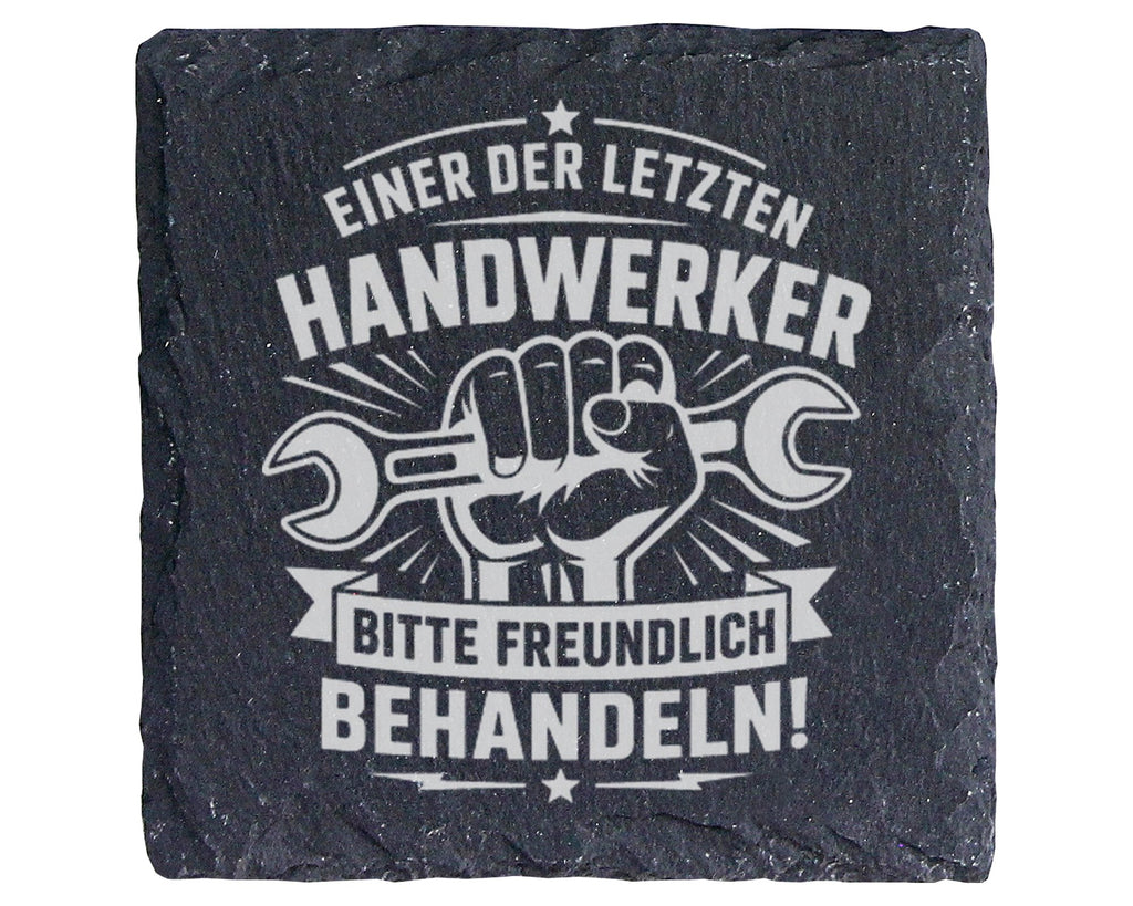 Schiefer Untersetzer Einer Der Letzten Handwerker Spruch - Lustiges Ge – Bild 1