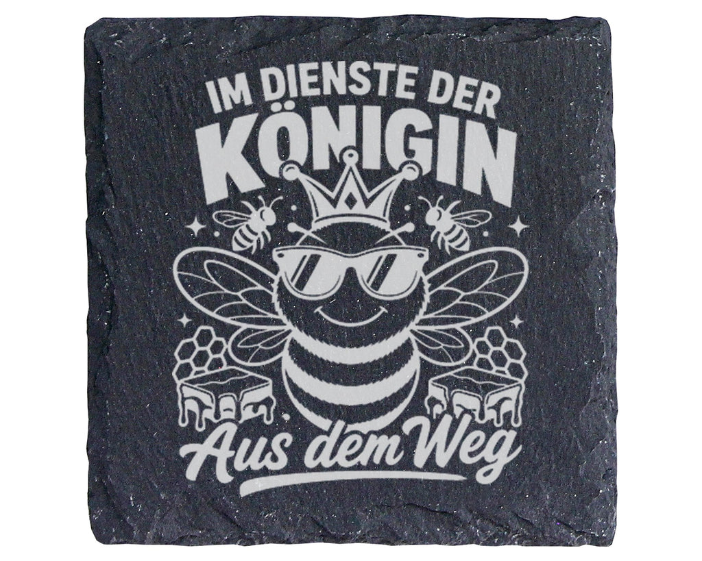 Schiefer Untersetzer Biene Königin Aus Dem Weg Spruch - Geschenk für I – Bild 1