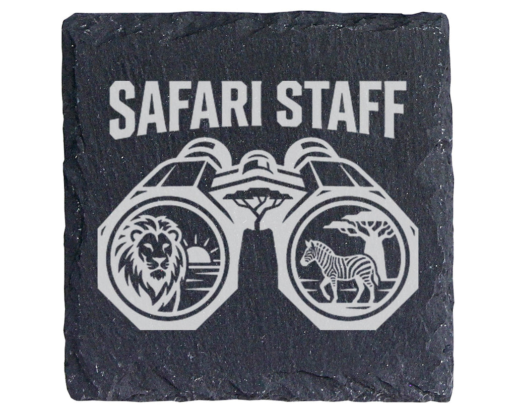 Schiefer Untersetzer Safari Staff Fernglas - Geschenk für Tierpfleger  – Bild 1