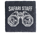 Schiefer Untersetzer Safari Staff Fernglas - Geschenk für Tierpfleger  – Bild 1