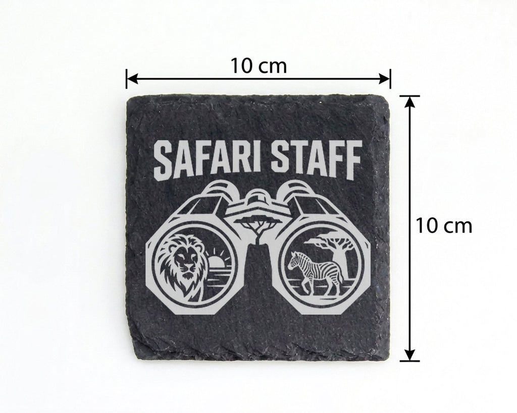 Schiefer Untersetzer Safari Staff Fernglas - Geschenk für Tierpfleger  – Bild 4