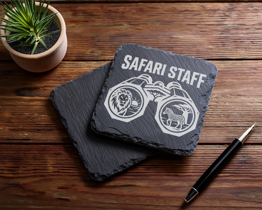 Schiefer Untersetzer Safari Staff Fernglas - Geschenk für Tierpfleger  – Bild 5