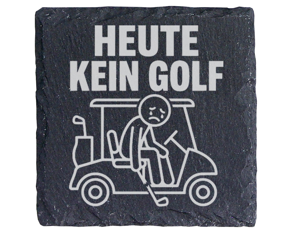Schiefer Untersetzer Heute Kein Golf Trauriger Golfer - Lustiges Gesch – Bild 1