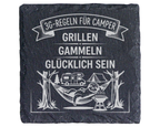 Schiefertafel Untersetzer Camping Geschenk 3G Regeln Camper lustige De – Bild 1