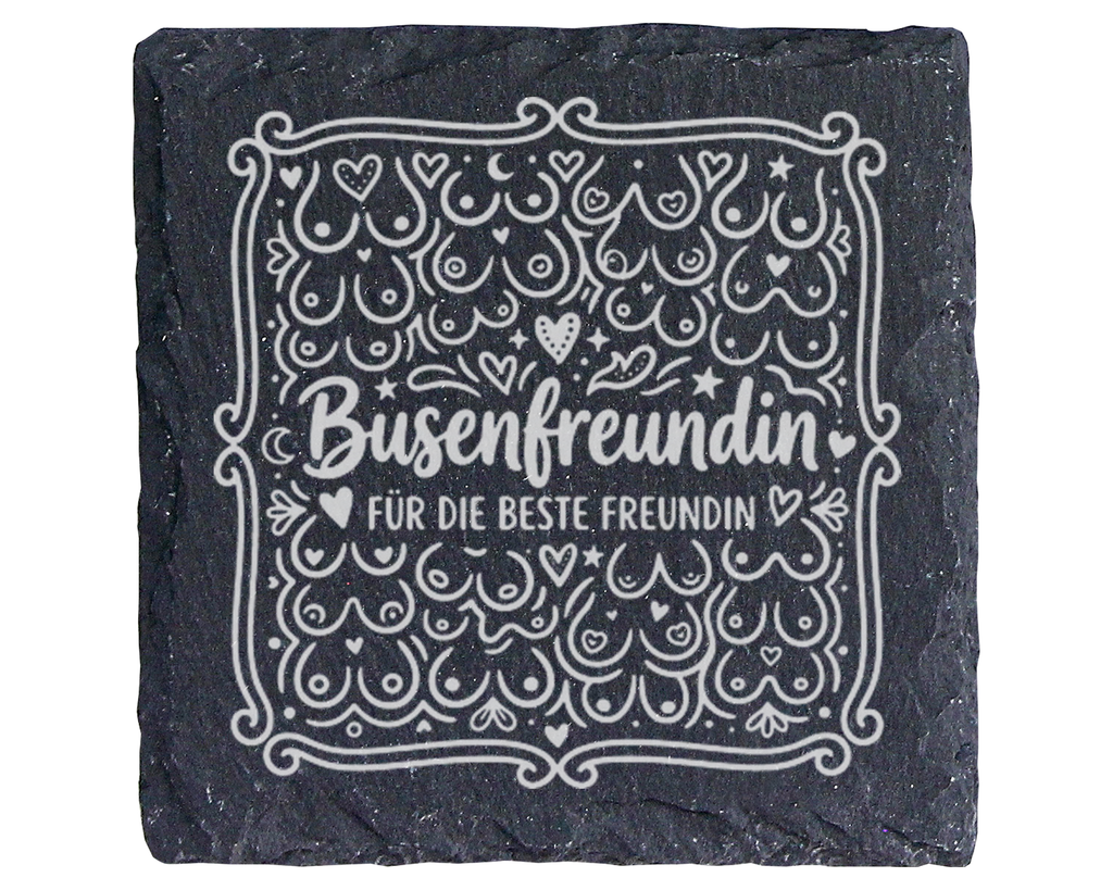 Schiefertafel Untersetzer Busenfreundin für die beste Freundin, lustig – Bild 1