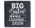 Schiefer Untersetzer Große Schwester Loading Personalisiert - Geschenk – Bild 1