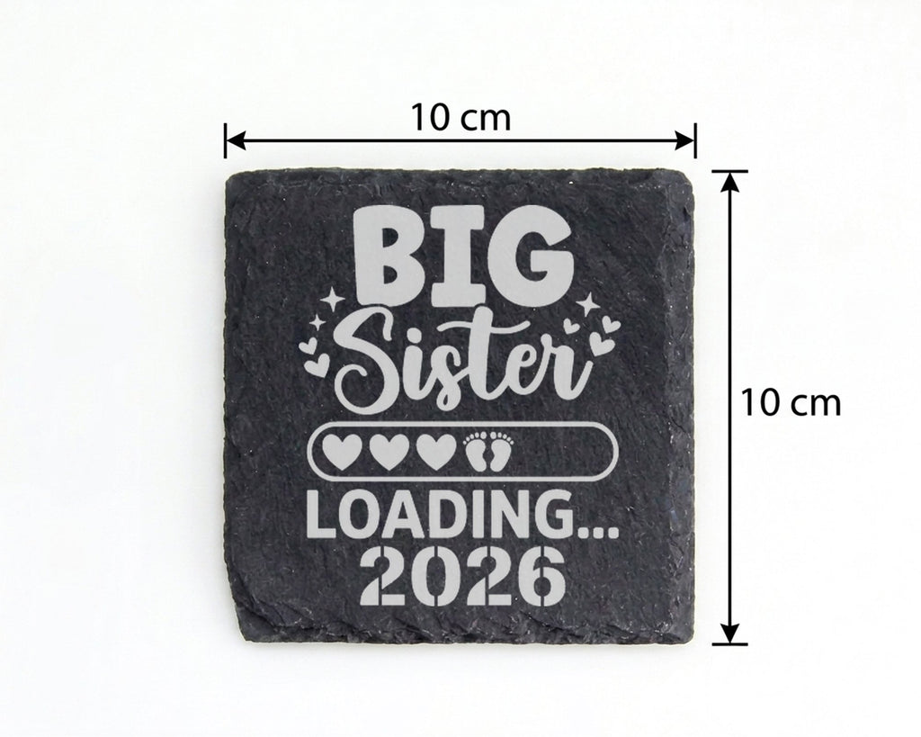 Schiefer Untersetzer Große Schwester Loading Personalisiert - Geschenk – Bild 4