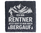 Schiefer Untersetzer Ich Bin Rentner Bergauf - Lustiges Geschenk Für W – Bild 1