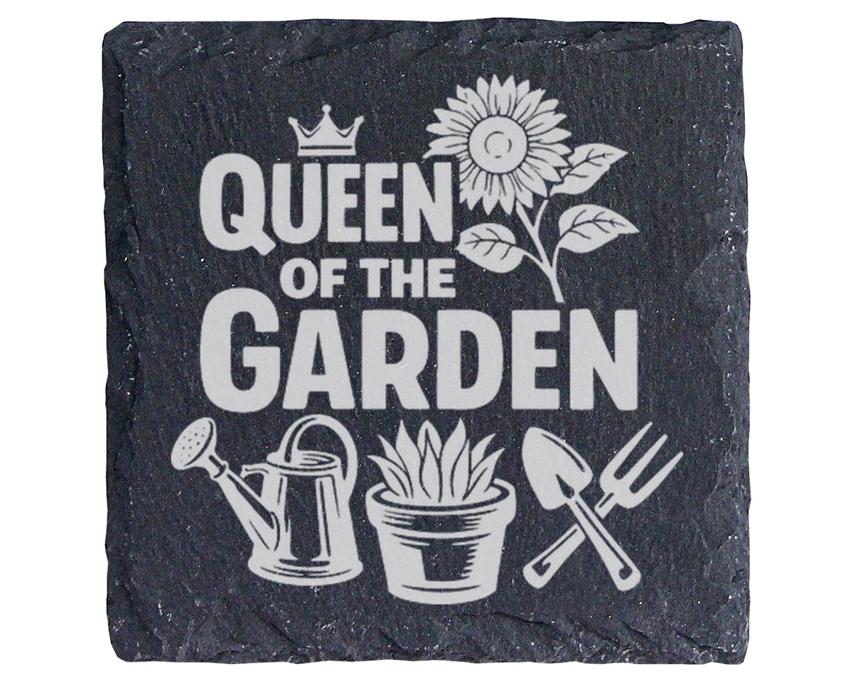 Schiefer Untersetzer Queen Of The Garden - Geschenk für Gärtnerin - Ho – Bild 1