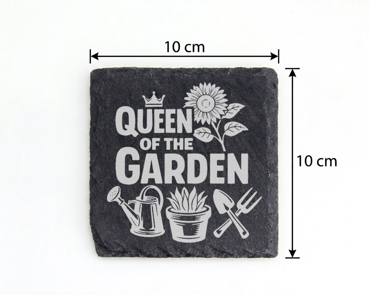 Schiefer Untersetzer Queen Of The Garden - Geschenk für Gärtnerin - Ho – Bild 4