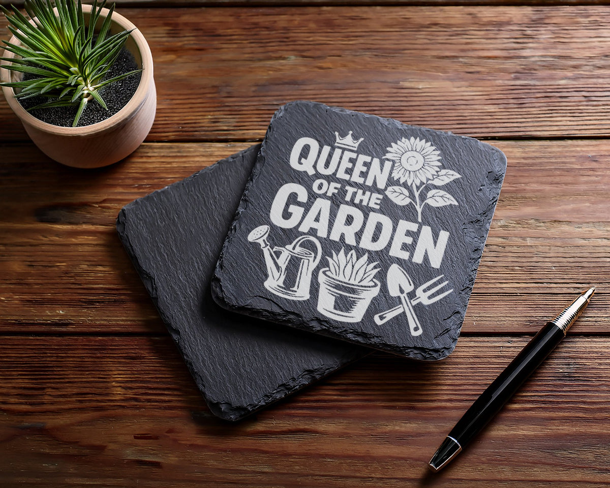 Schiefer Untersetzer Queen Of The Garden - Geschenk für Gärtnerin - Ho – Bild 5