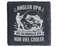 Schiefer Untersetzer Angler Opa Wie Ein Normaler Nur Viel Cooler - Ges – Bild 1