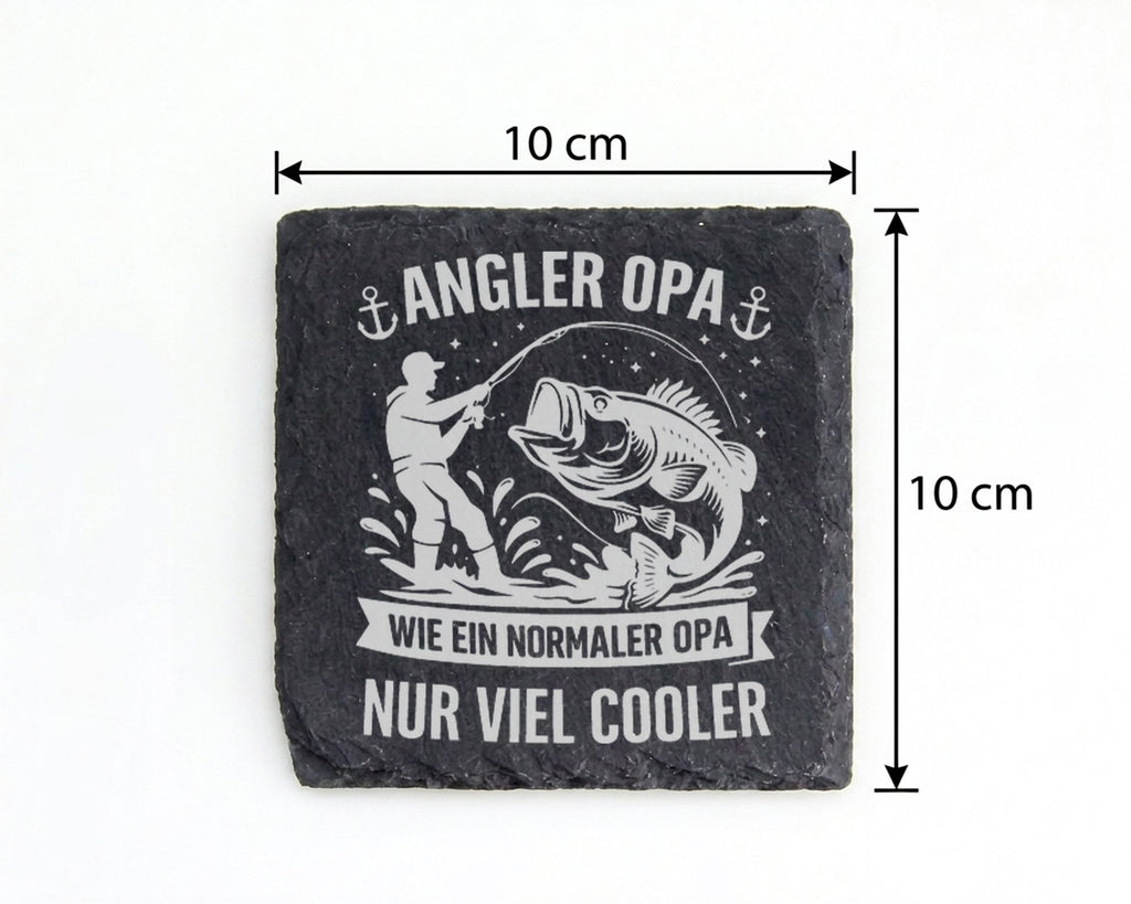 Schiefer Untersetzer Angler Opa Wie Ein Normaler Nur Viel Cooler - Ges – Bild 4