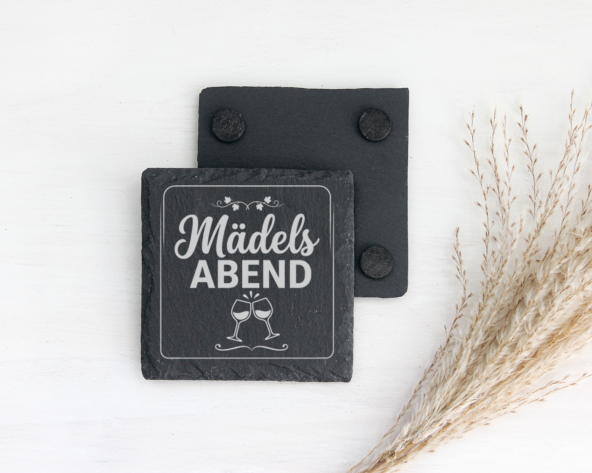 Schiefertafel Untersetzer Mädelsabend, Geschenk für Freundinnen, Party – Bild 2