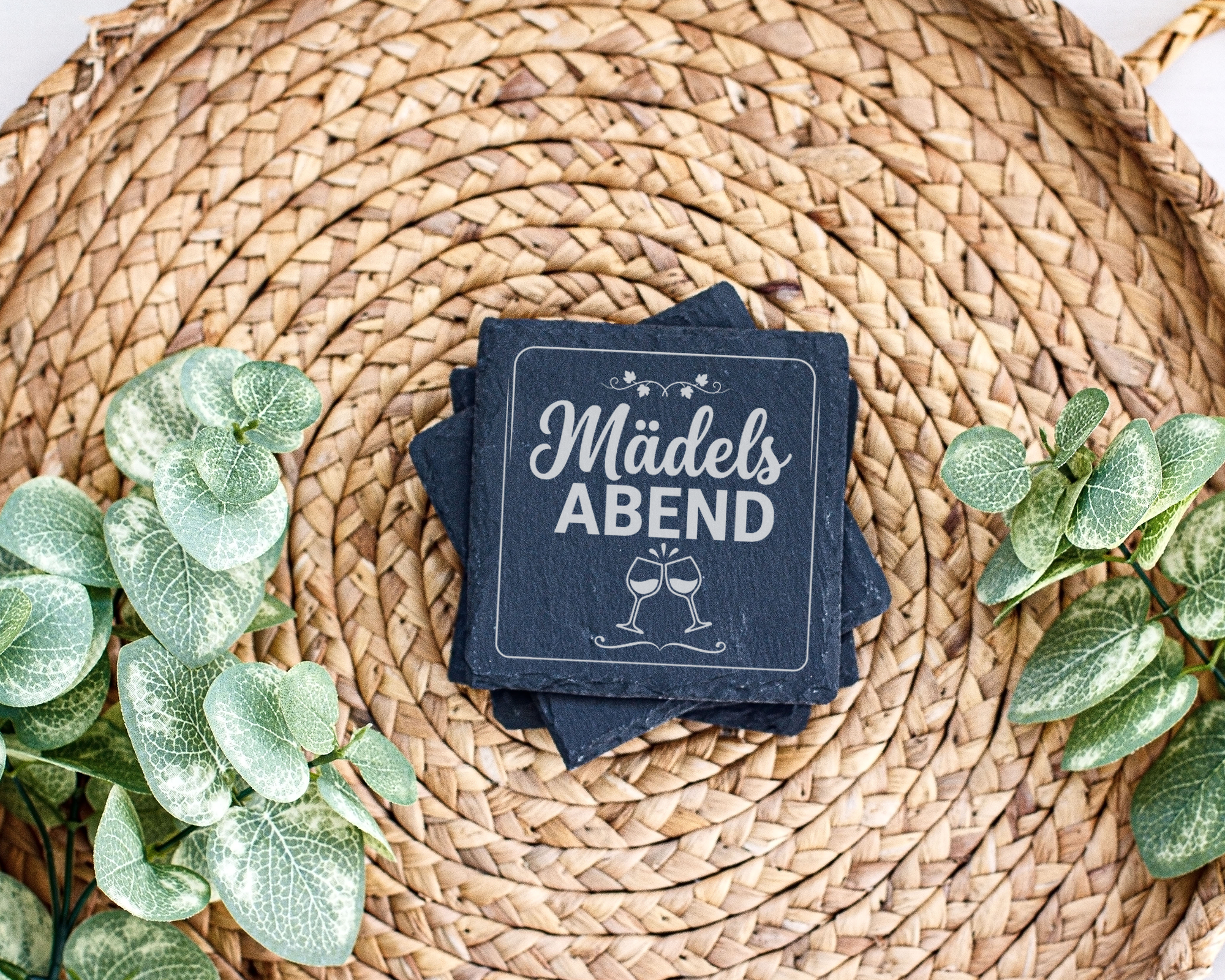 Schiefertafel Untersetzer Mädelsabend, Geschenk für Freundinnen, Party – Bild 3
