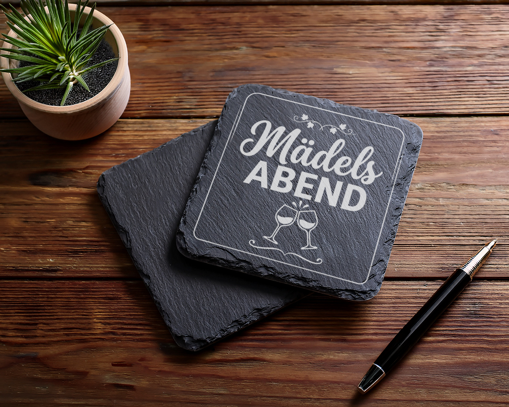Schiefertafel Untersetzer Mädelsabend, Geschenk für Freundinnen, Party – Bild 5
