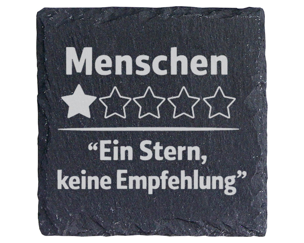 Schiefer Untersetzer Menschen Ein Stern Keine Empfehlung - Lustiges Ge – Bild 1