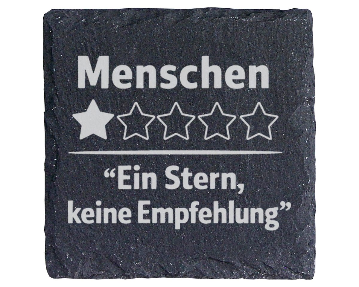 Schiefer Untersetzer Menschen Ein Stern Keine Empfehlung - Lustiges Ge – Bild 1
