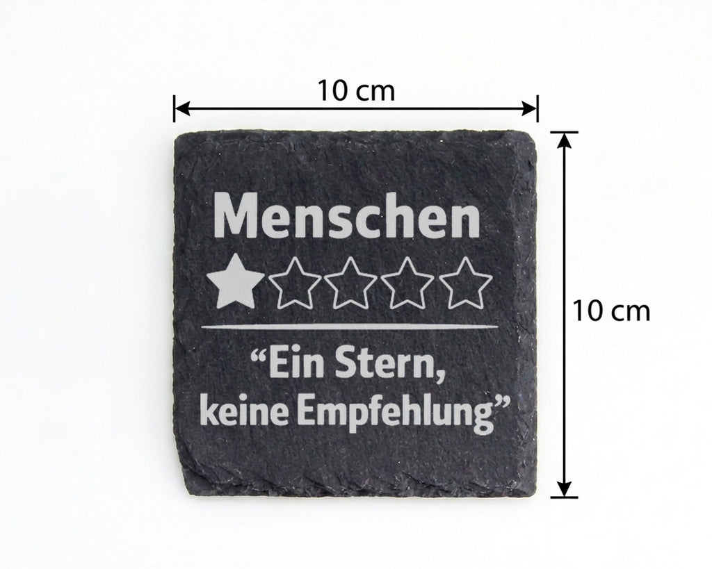Schiefer Untersetzer Menschen Ein Stern Keine Empfehlung - Lustiges Ge – Bild 4