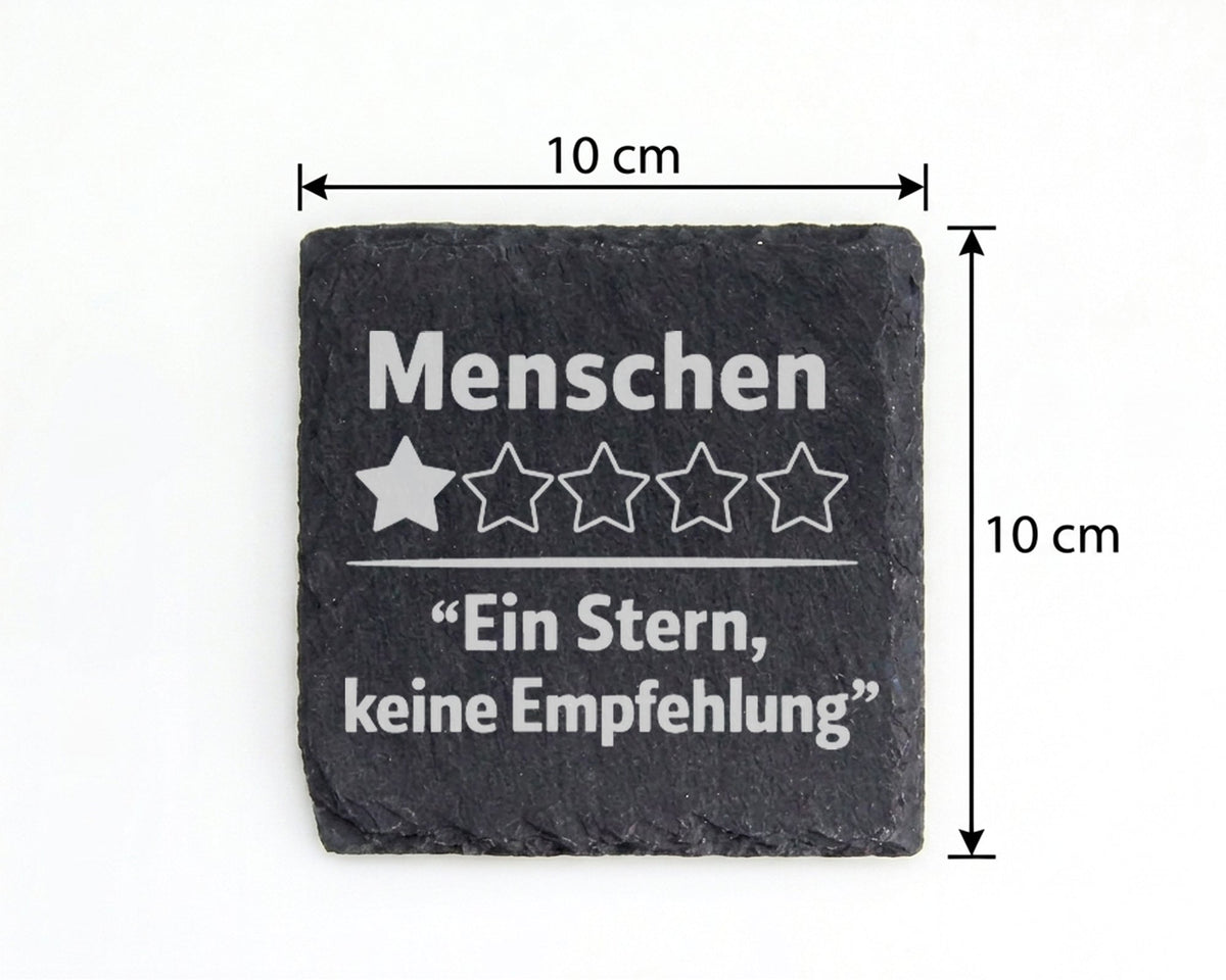 Schiefer Untersetzer Menschen Ein Stern Keine Empfehlung - Lustiges Ge – Bild 4