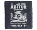 Schiefer Untersetzer Faultier Abitur Geschafft Ins Bett - Geschenk für – Bild 1